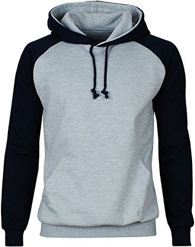 Angel Cola Men’s Cotton Raglan Hoodie String Pullover Sweatshirt Gray ...